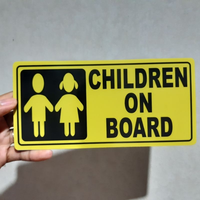 CHILDREN ON BOARD SIGNAGE PVC TYPE WATERPROOF AND NON-FADING | Shopee ...