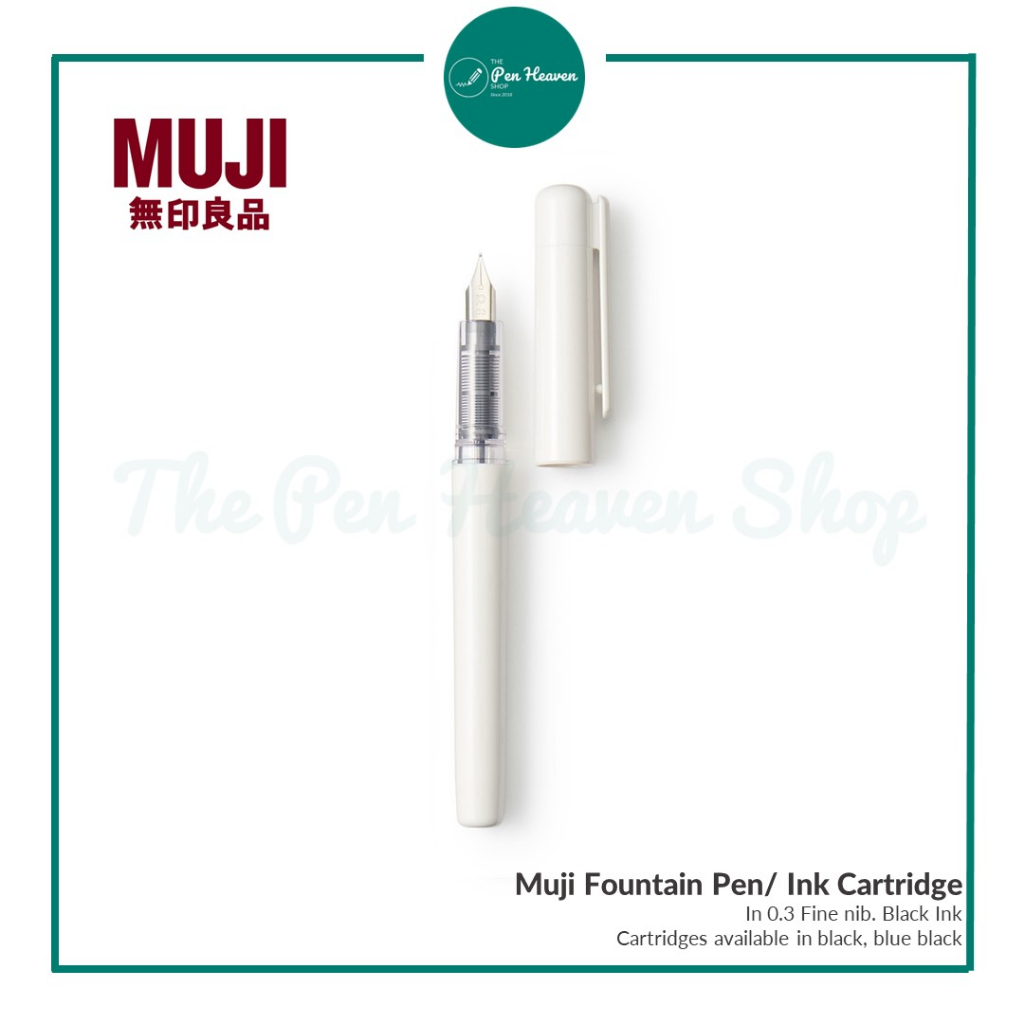 Pens UK MUJI Two Black Ink Refills For MUJI Aluminum Body Fountain