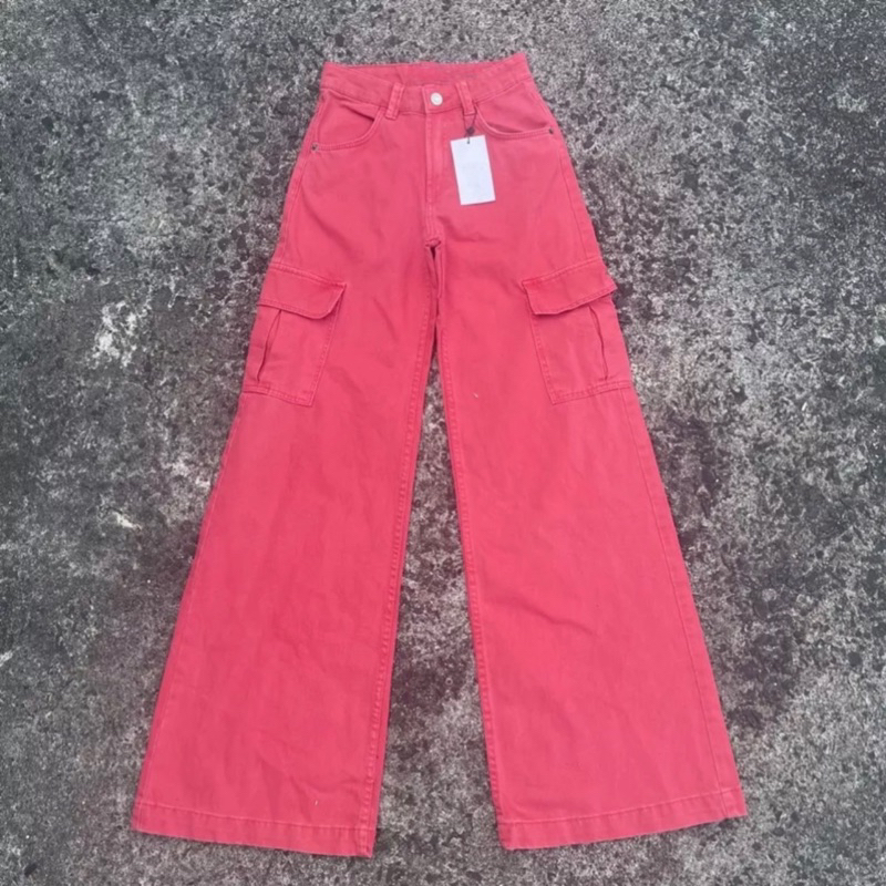 Bershka Wide Leg Cargo Pants (BAGGY) Shopee Philippines