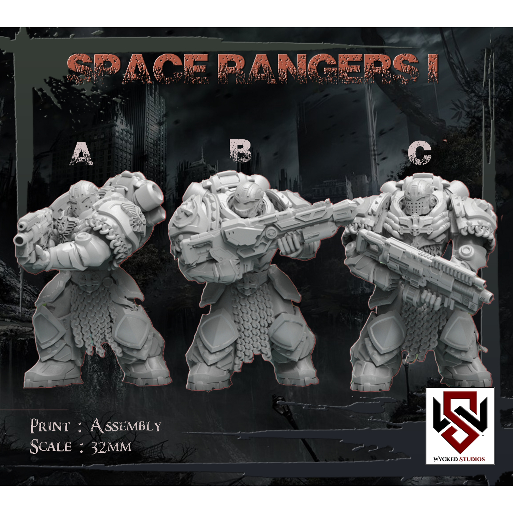 Wycked Studios 3d Space Rangers I Tabletop Miniatures 3d Printed