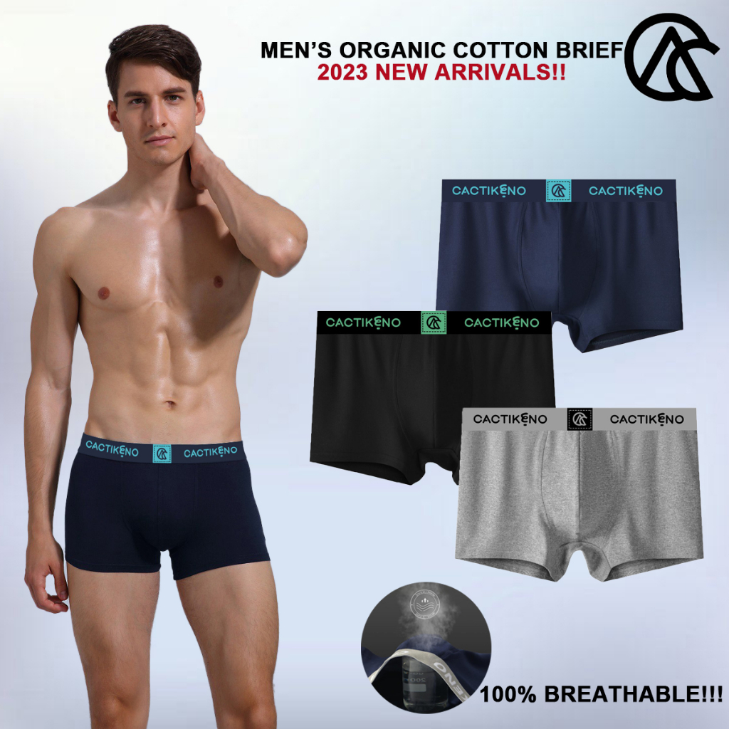 Cacti Keno 3pcs Men's Boxer Organic Stretch Cotton Underwear Breathable ...