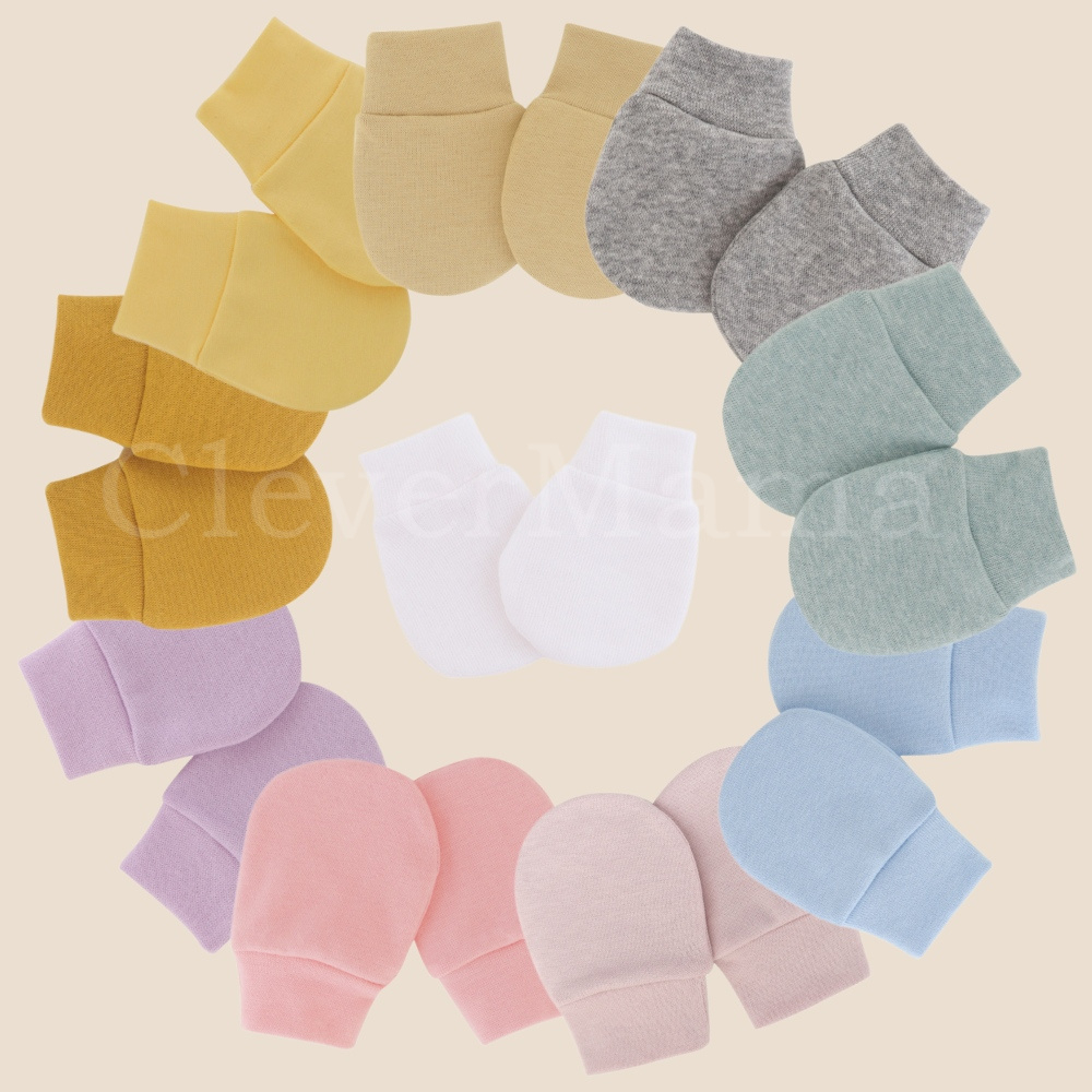 CleverMama Newborn infant Mittens Gloves Baby Cotton Mitten Gloves Anti