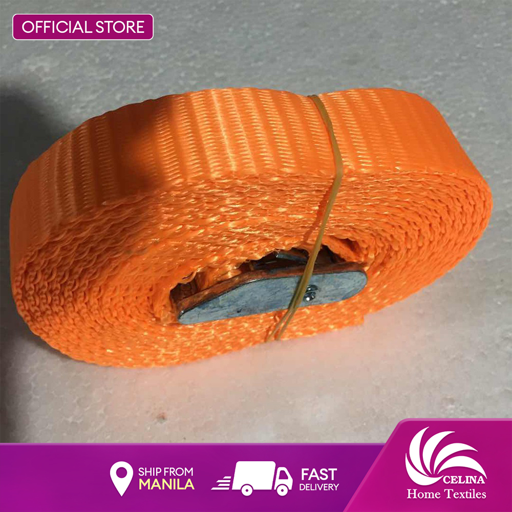 Celina Cargo Rope Belt Strap Orange Motorcycle & EBike Tie Down Buckle