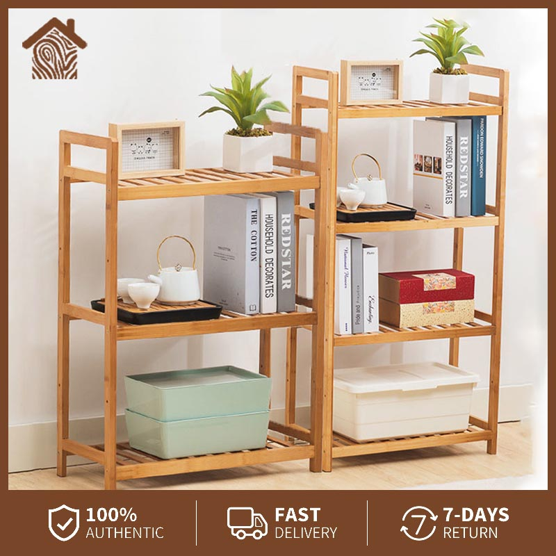 Wooden Shelf Rack Organizer Layer Book Shelf Bedroom Kitchen Shelf