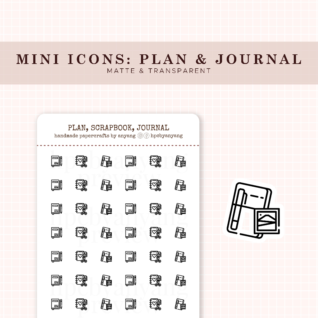 PLAN AND JOURNAL | Mini Icons | Minimal Functional Planner Stickers for ...