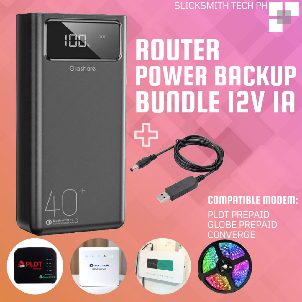 Router Power Backup Kit Powerbank and StepUp USB Cable Shopee