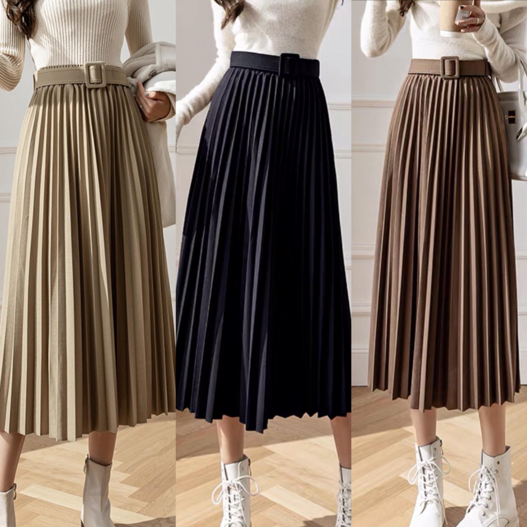 [COD] Bangkok Thailand Plus Size Ladies Pleated Skirt Retro Long Skirt ...