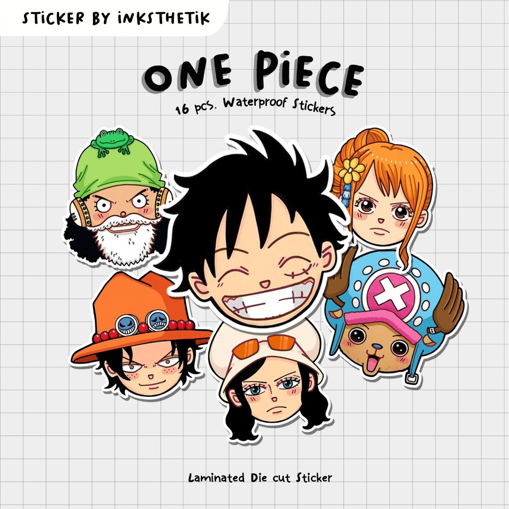 16pcs/set ONE PIECE Chibi Heads | Waterproof Stickers for Scrapbooks ...