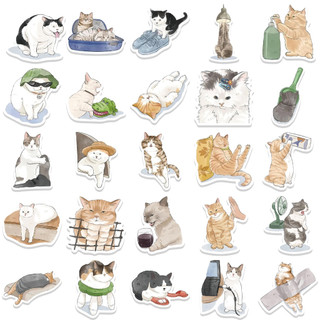 50Pcs cute Cats Emoji Series Stickers DIY Luggage Laptop Waterproof ...