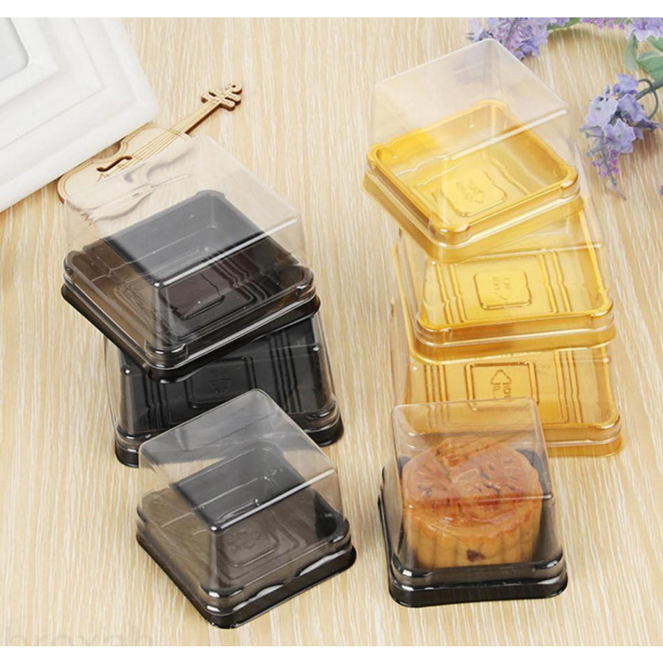 [50PCS] Square Container Mooncake Cupcake Dessert Egg Tart Mousse Take ...