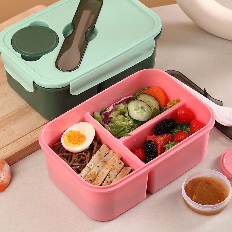 Three grid lunch box modern and simple adult lunch box student ...