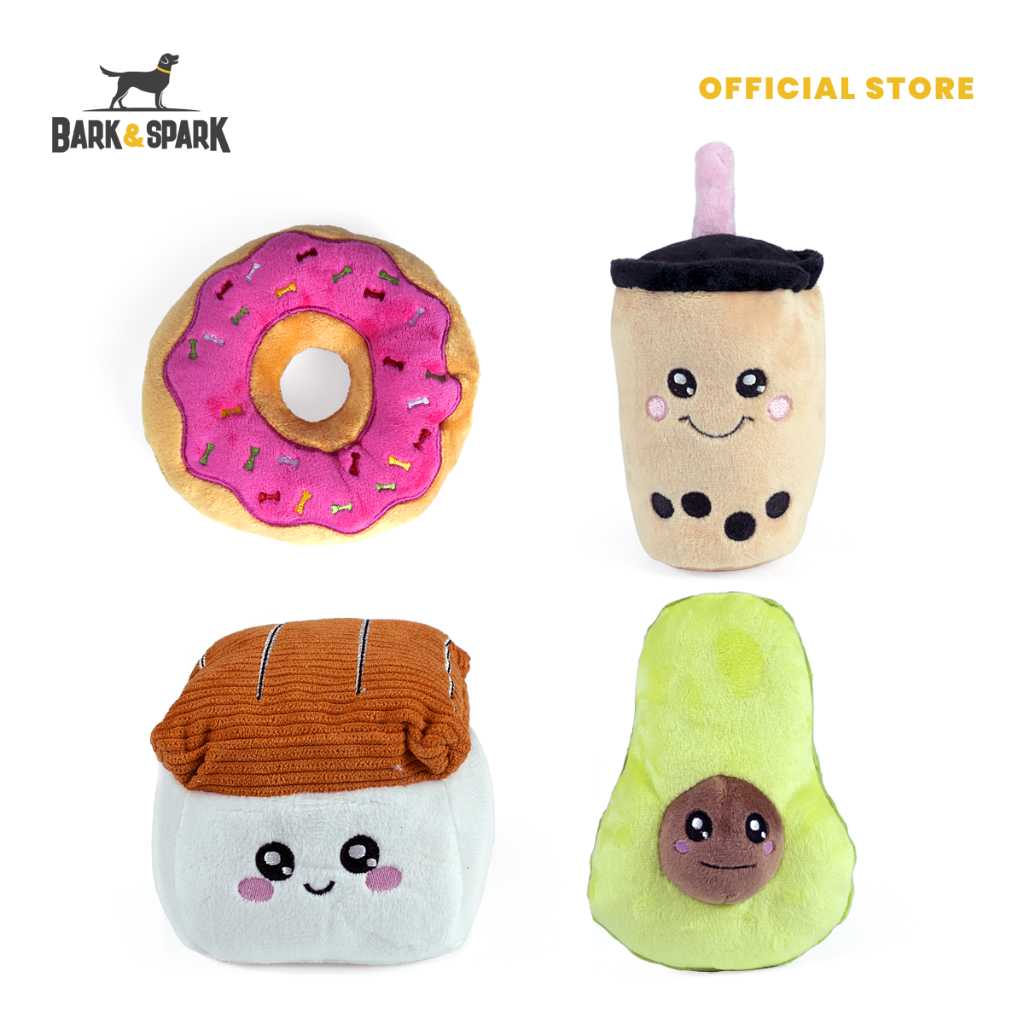 Bark and Spark Food Shaped Dog Plush Toy with Sound for Fetch and Play ...