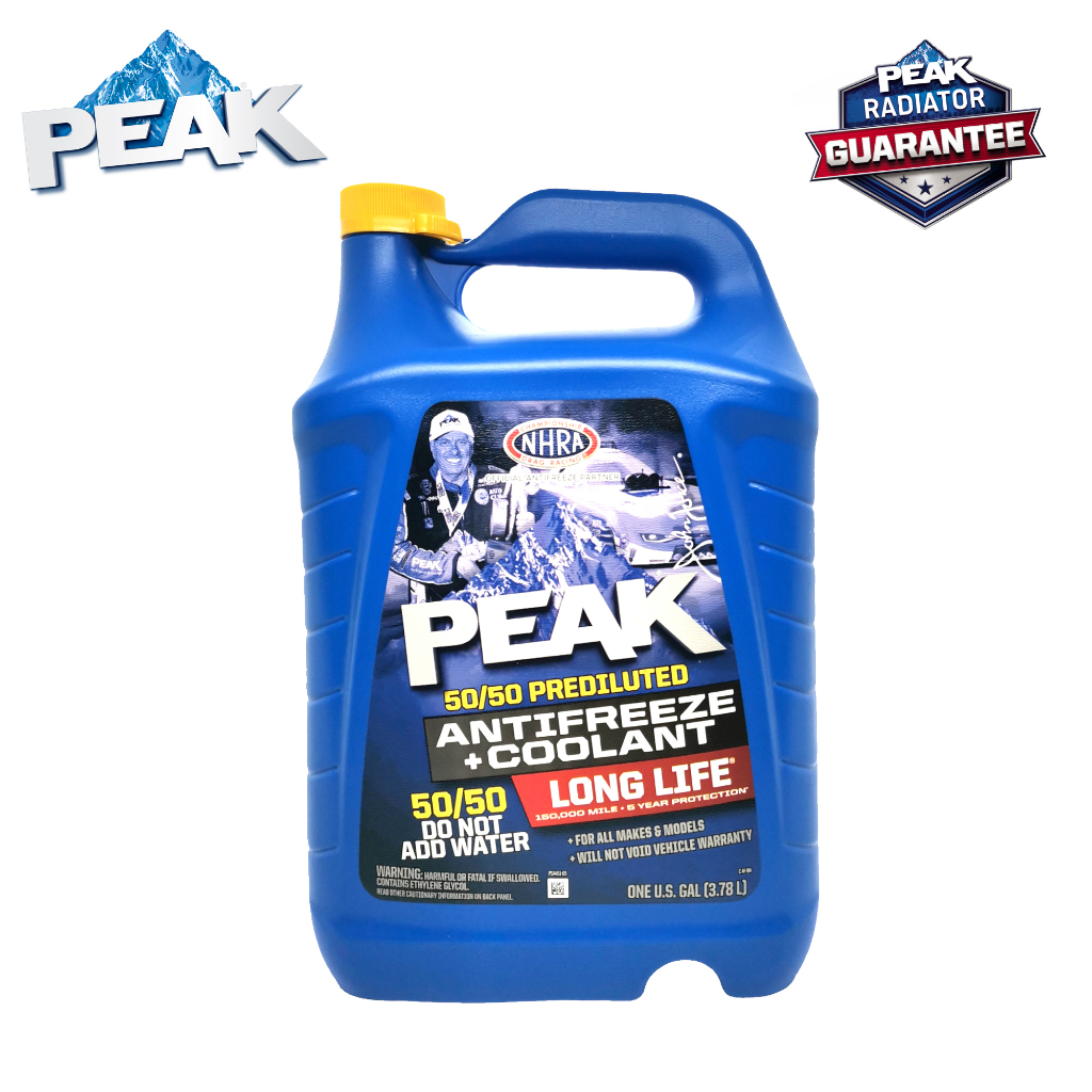 Peak Long Life 50/50 Prediluted Coolant US Gallon (3.78 Liters) (Red ...