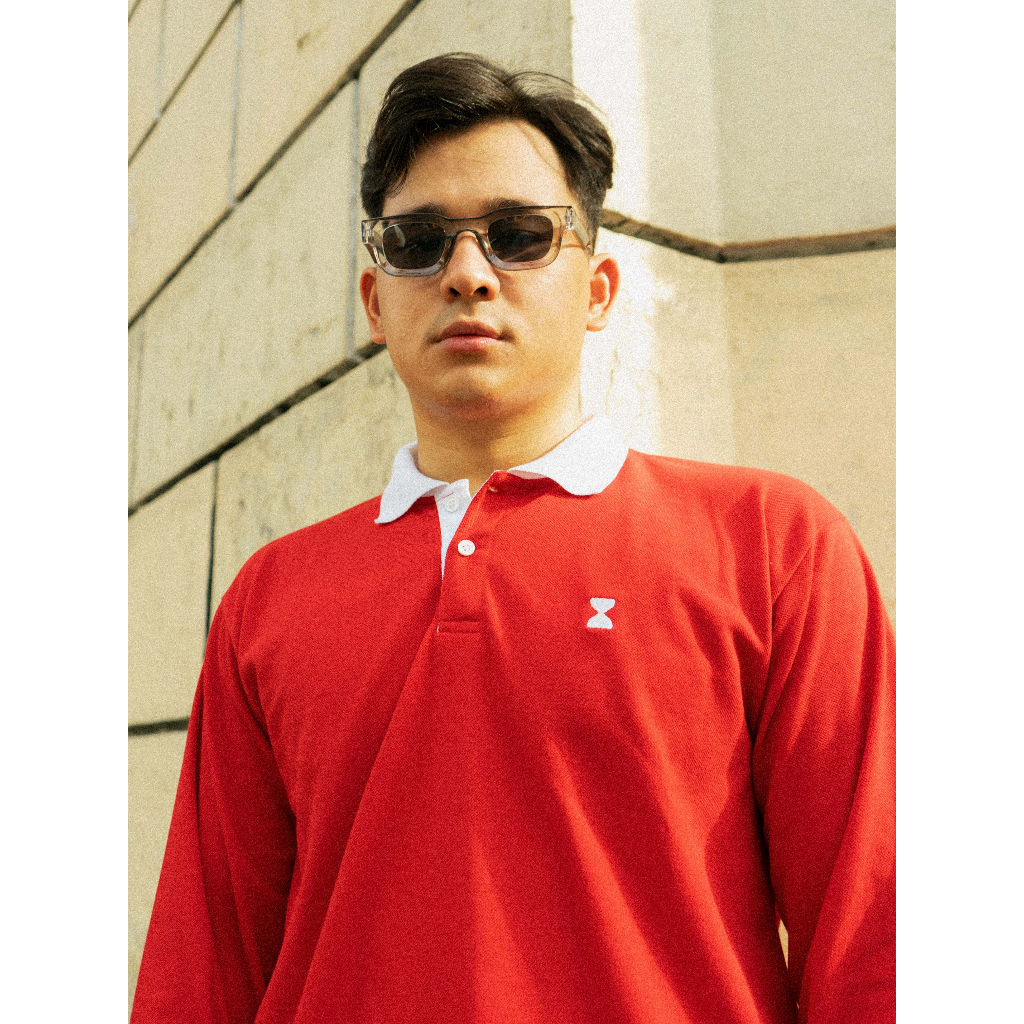 Subtle Classics Candy Red L/S Polo Shirt | Shopee Philippines
