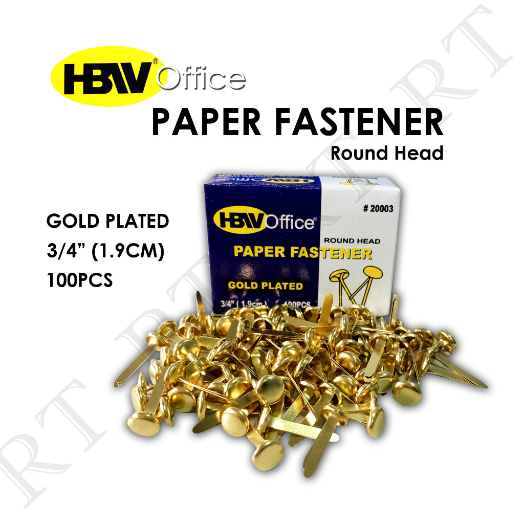 HBW Brass Fasteners Brass Metal Paper round head Fasteners for Craft ...