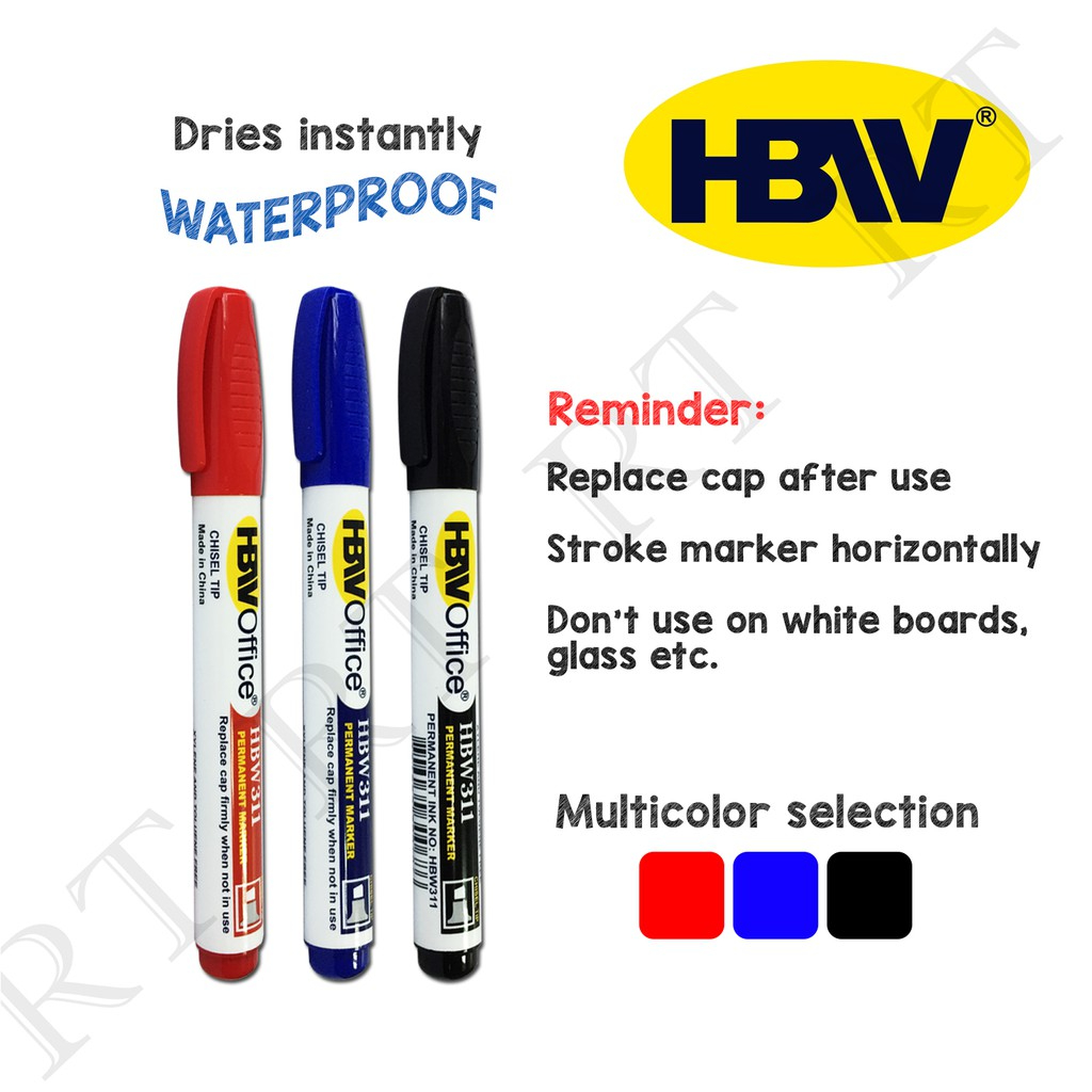 1pc-original-hbw-pilot-permanent-marker-black-blue-1pcs-shopee