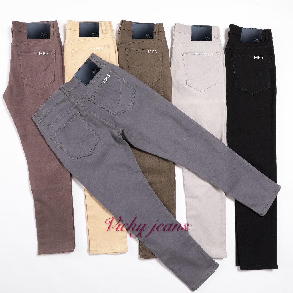 COD 6 colors Men’s pants Cotton slim fit jeans High Quality | Shopee ...