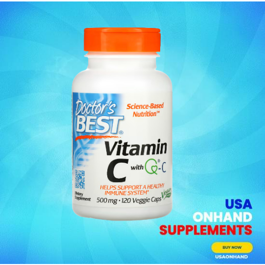 USA Onhand Doctor's Best, Vitamin C with QC, 1,000 mg, 500 mg, Pure