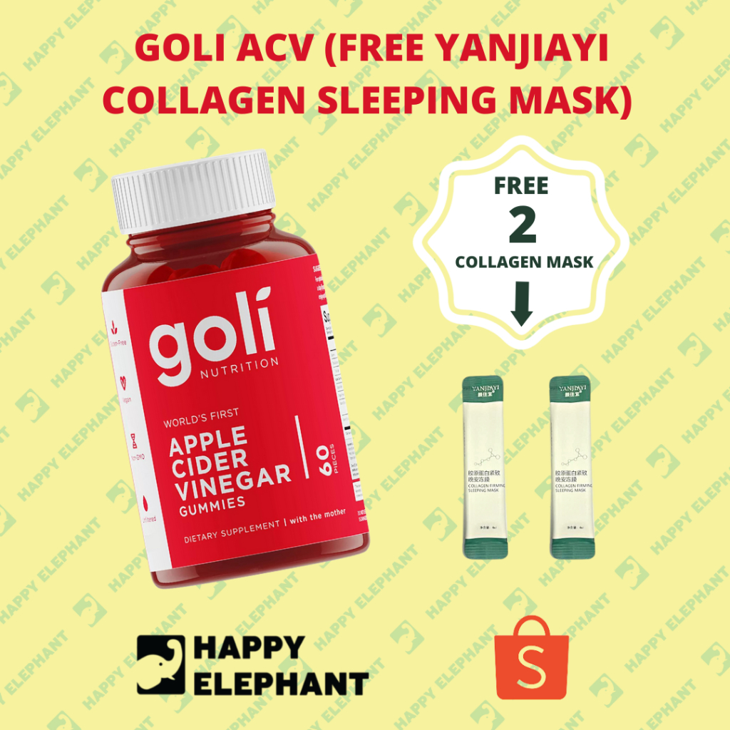 Goli Apple Cider Vinegar ACV Red Gummies (60pcs/bottle) Shopee