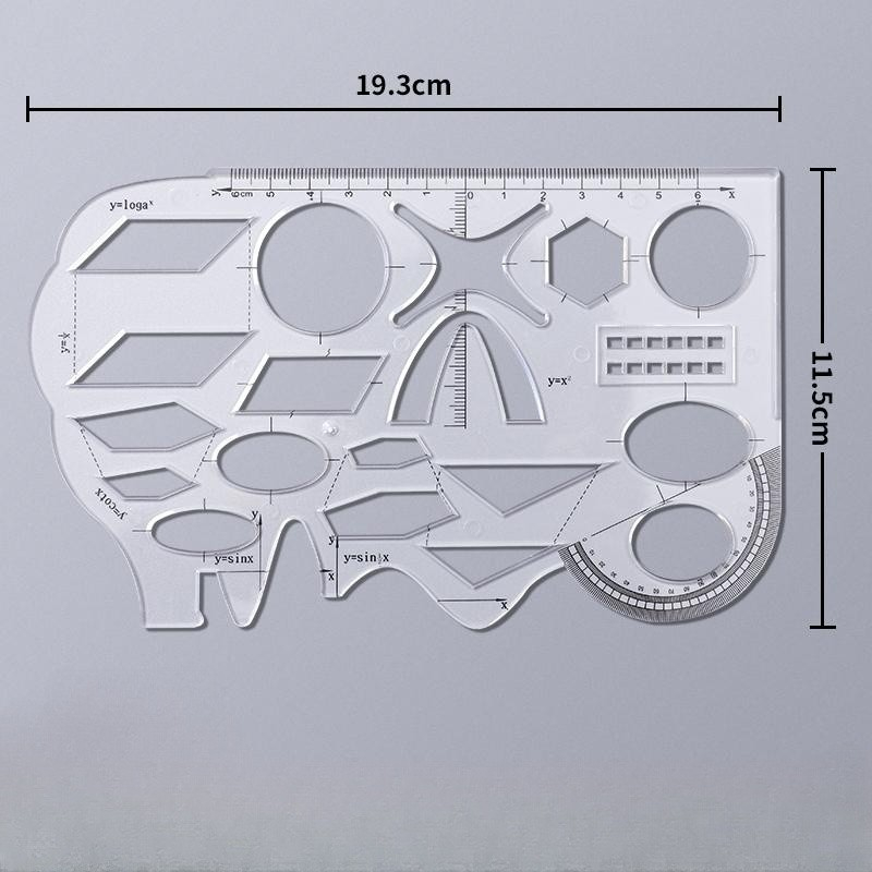 Creative Plastic Ruler Multifunctional Template Ruler Drawing Geometry ...