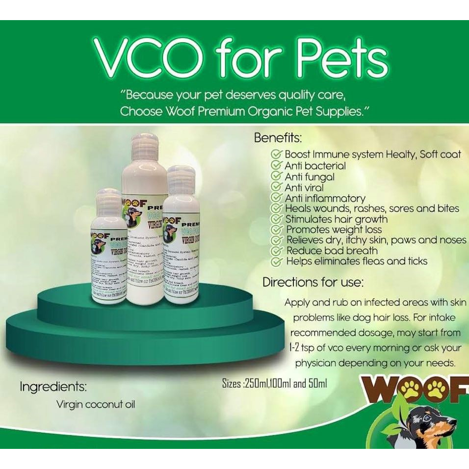 WOOF Pet Virgin Coconut Oil (VCO) (50ML, 100ML, 250ML) Shopee Philippines
