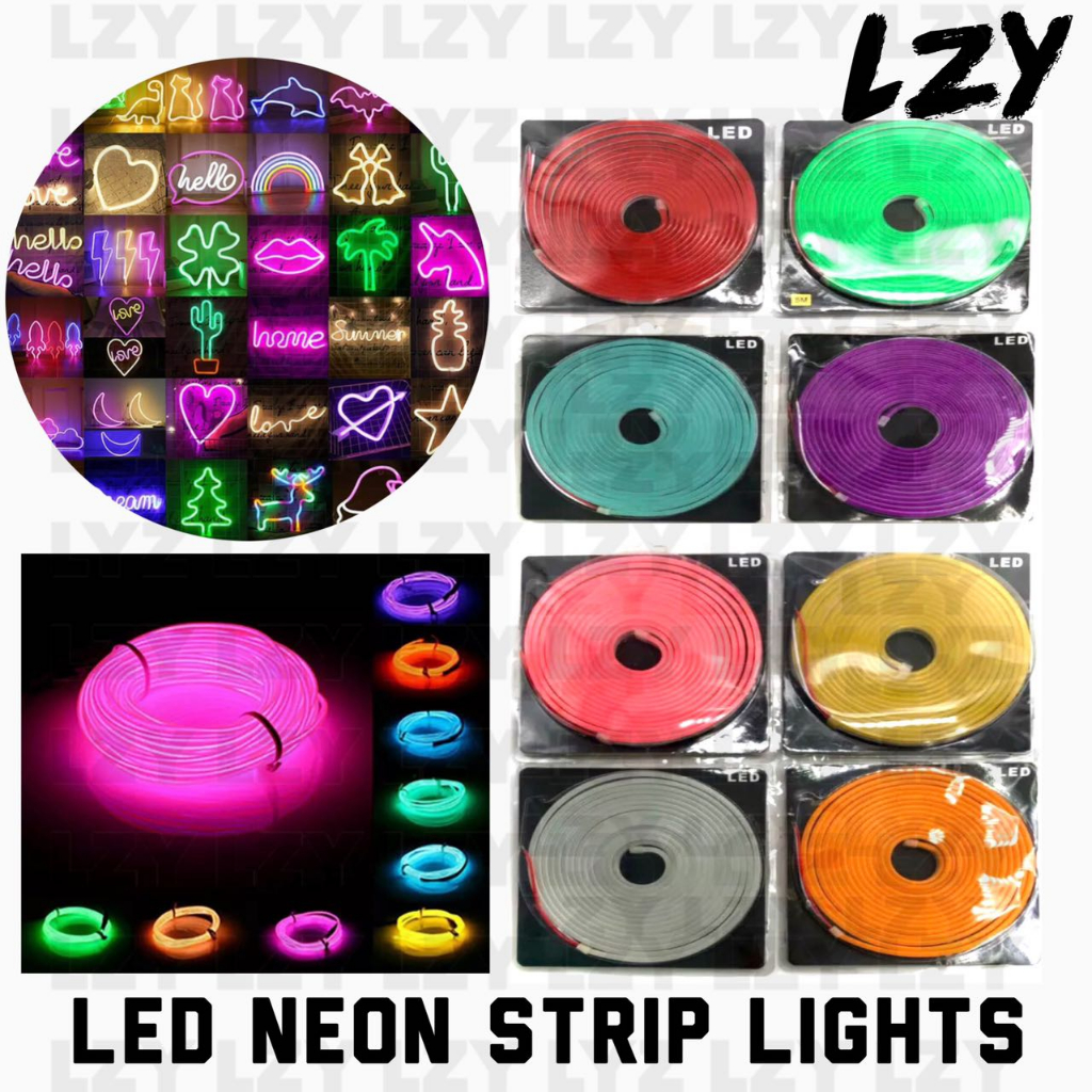 5M Neon LED Lights 220V Strip Waterproof 120 LED/M Flexible Silicone ...
