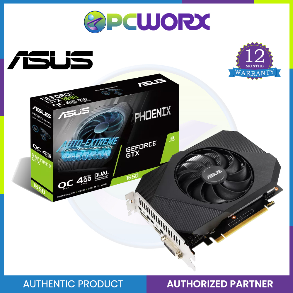 Asus PH-GTX1650-O4GD6-P-V2 GTX1650 Phoenix V2 OC 4GB GDDR6 DVI/HDMI/DP ...
