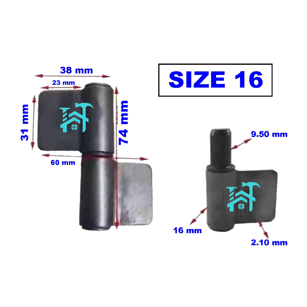 CYLINDRICAL HINGES GATE HINGES BISARGRA FLANGE HINGES (SOLD PER PIECE
