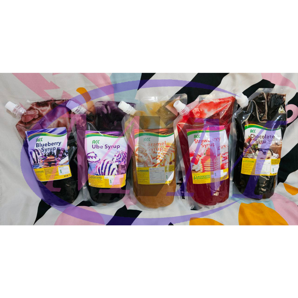 Syrups Chocolate, Strawberry, Caramel, Ube, Blueberry 1kg | Shopee ...