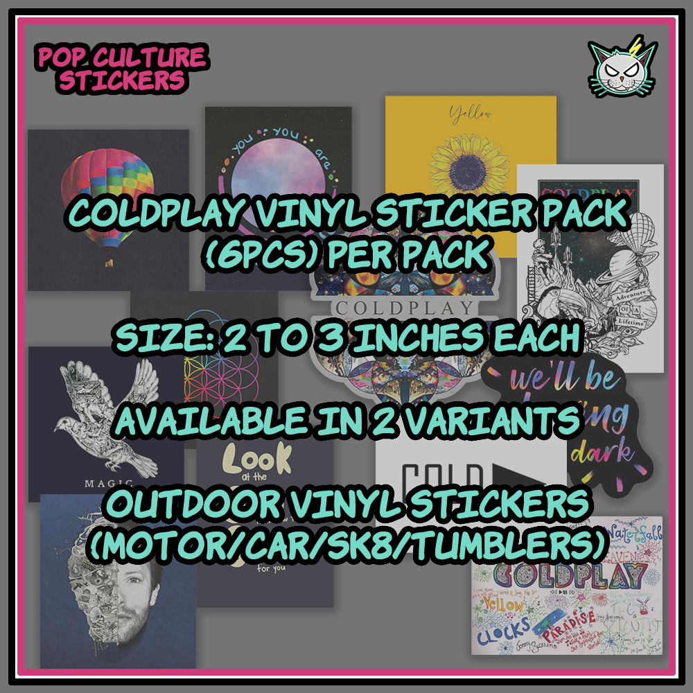Artist - Coldplay Vinyl Sticker Pack - Available in 2 Variants (6pcs ...