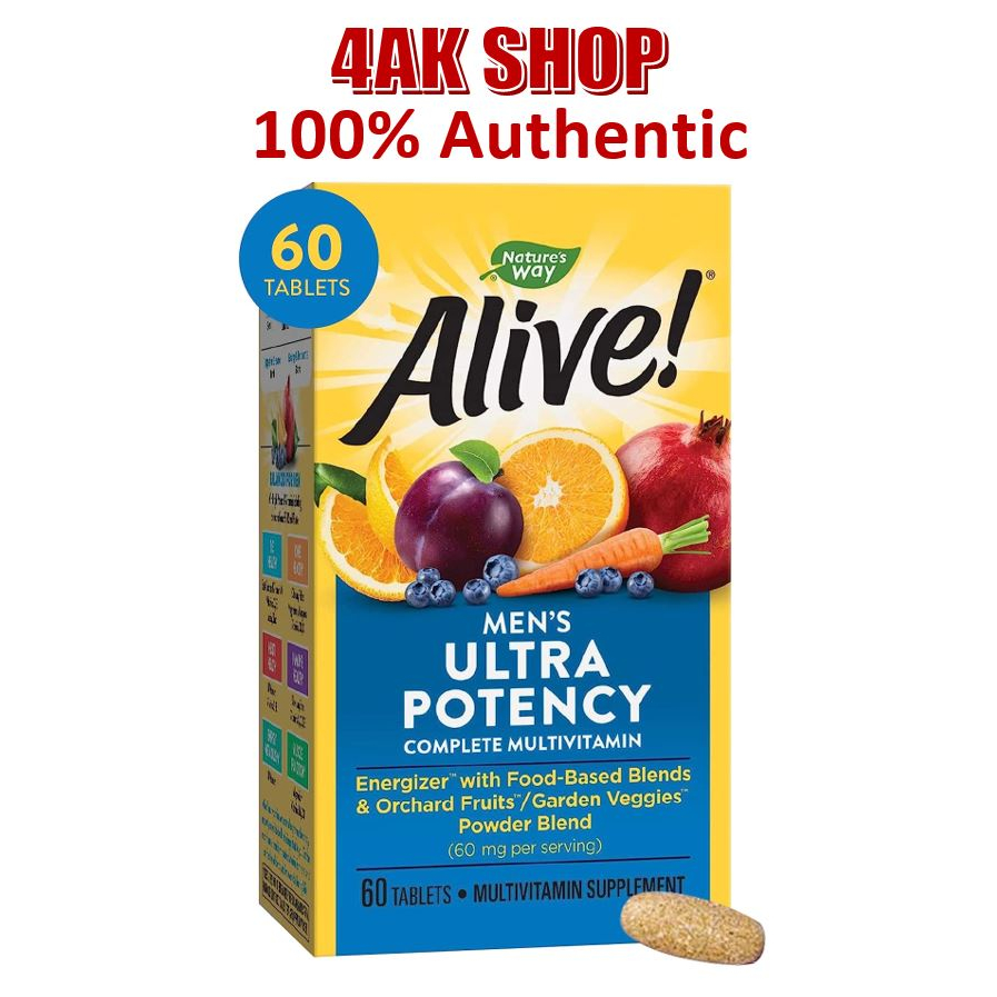 Nature's Way, Alive! Once Daily, Men's Ultra Potency Complete Multivitamin, 60 Tablets Shopee