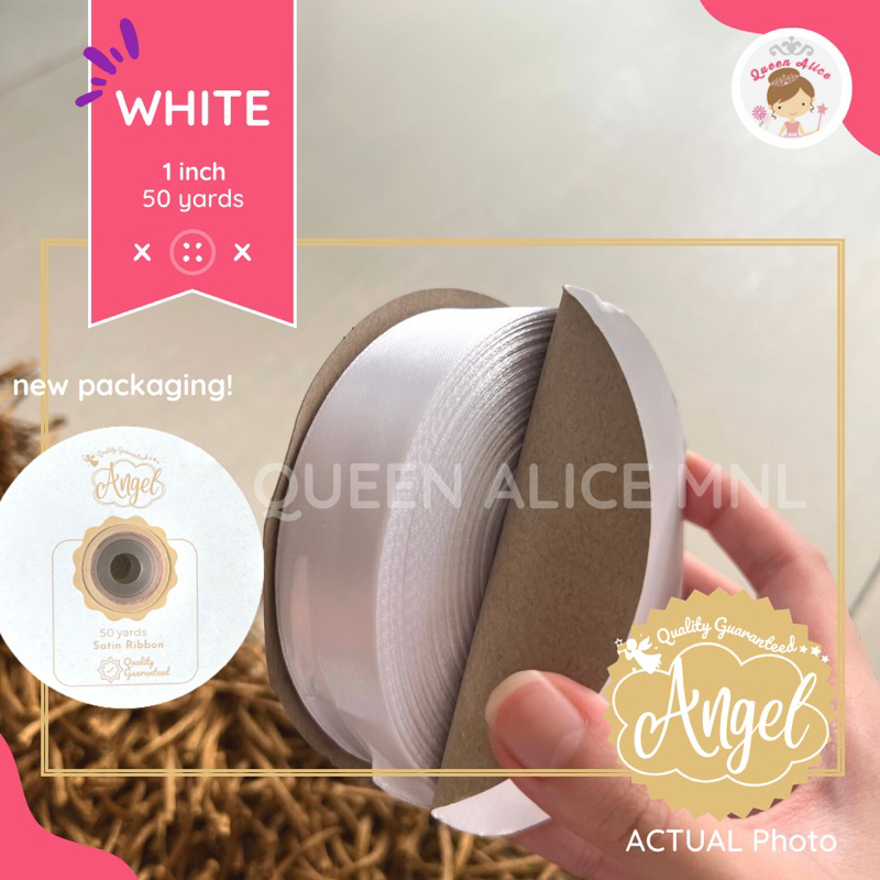 ANGEL Satin Ribbon Double-Edge 1 inch 50yards (25mm width) QUALITY ...