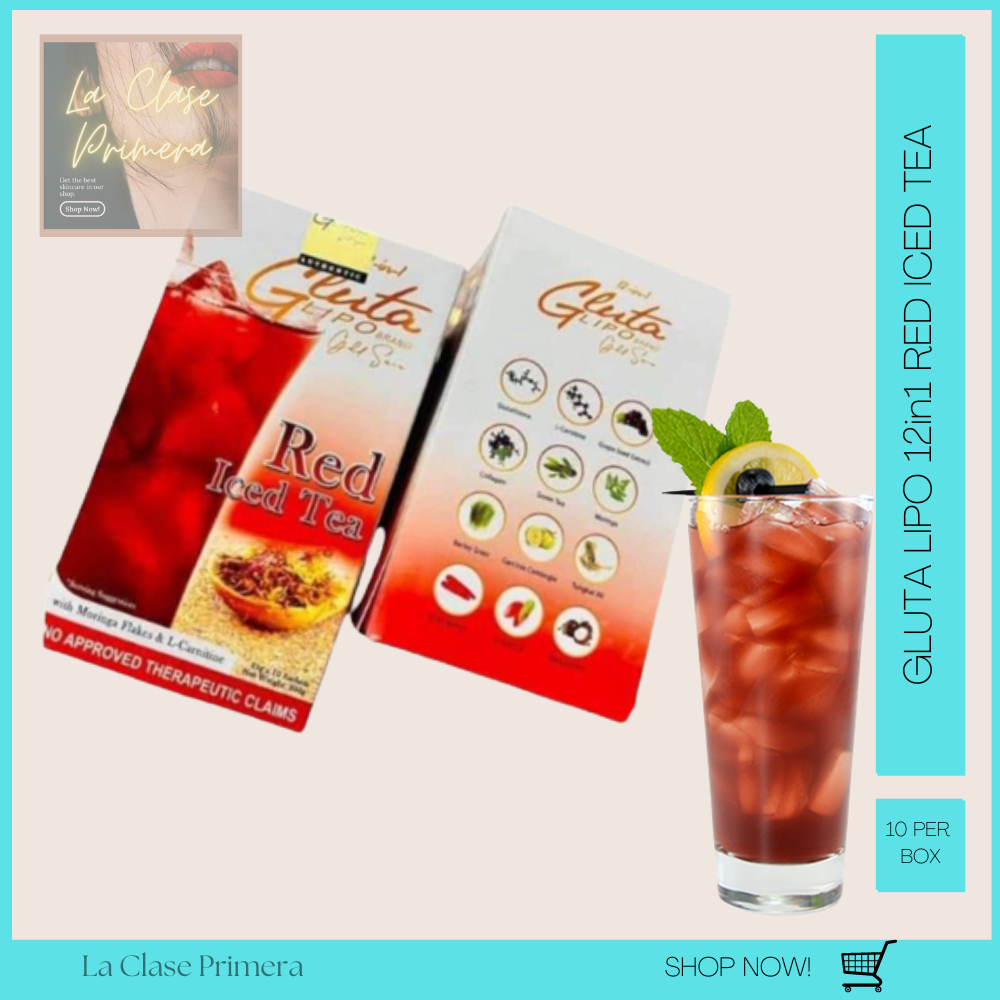 Gluta Lipo Gold Series 12in1 Red Iced Tea 10 Sachets Per Pack 25g