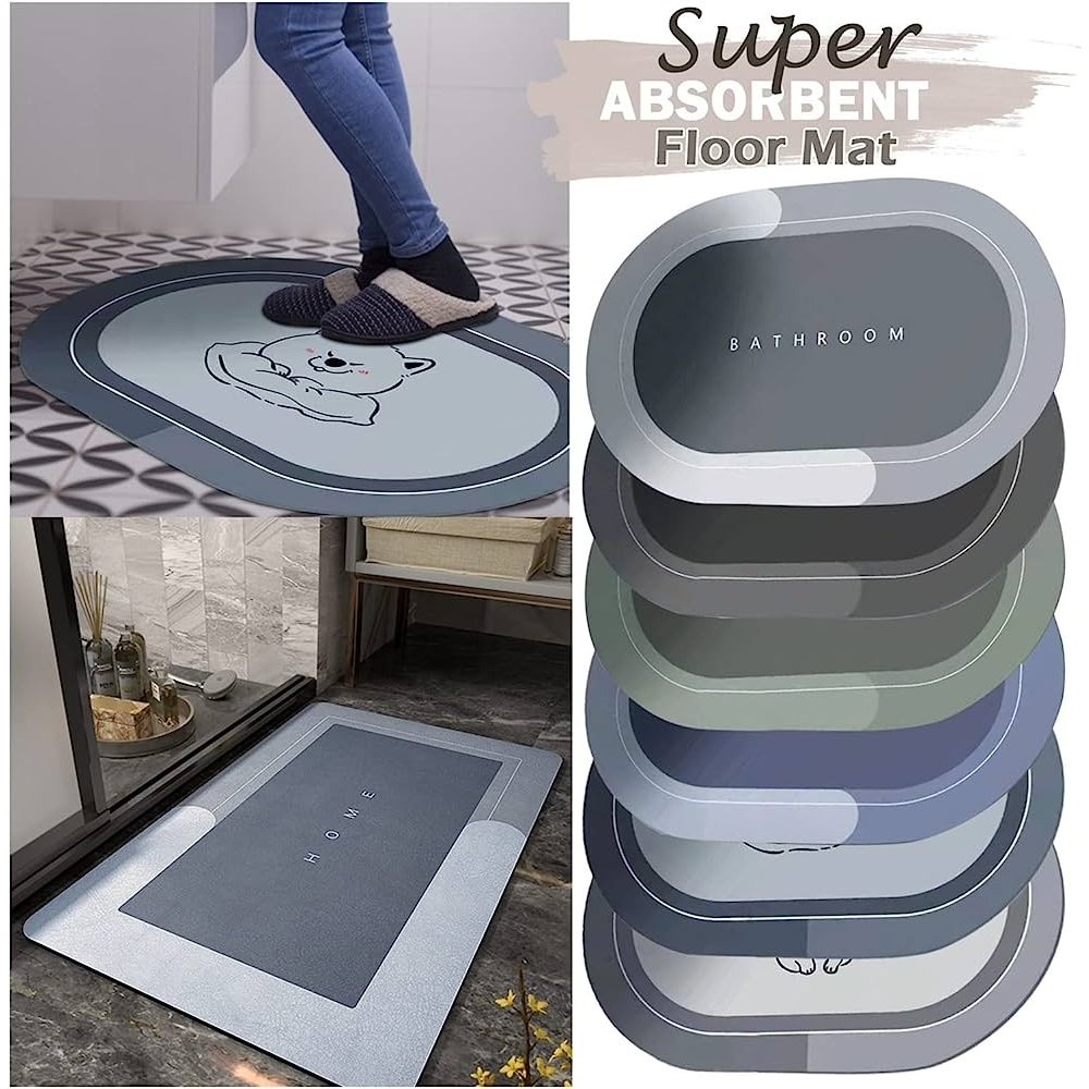 Quick Dry Bath Mat Floor Mat Soft Bathroom Ultra Absorbent Mat Bath