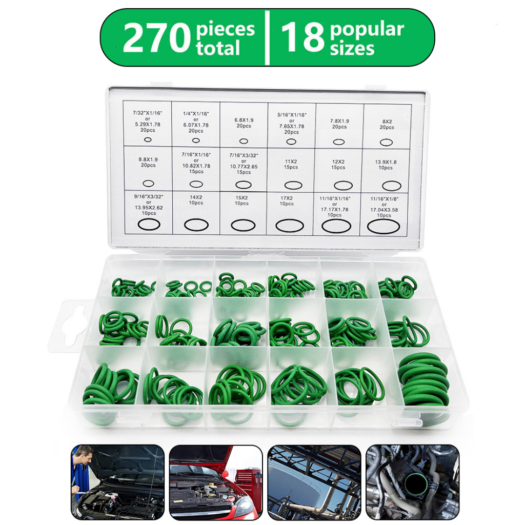 270pcs Rubber O Ring Kits 18 Sizes Sealing Gasket Washer Made of ...
