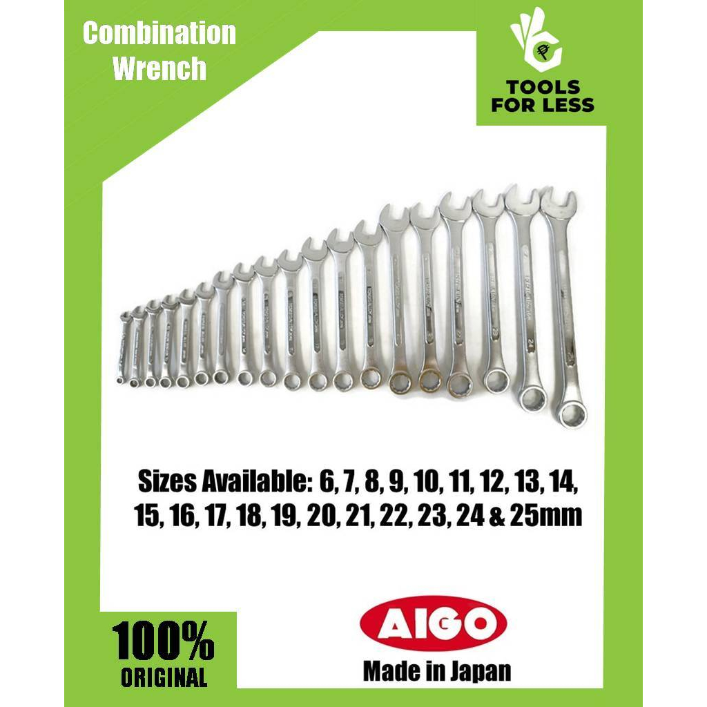 Aigo Combination Wrench Sizes Available: 6mm to 23mm | Shopee Philippines