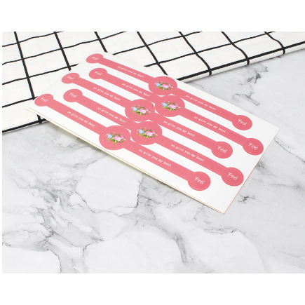 Long Style Pink Cute Thank You Stickers Black Handmade Stickers Bakery ...