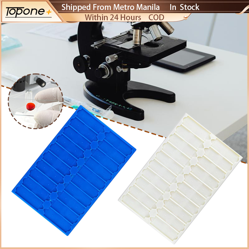 20 Capacity Plastic Microscope Slide Tray Slides Drying Plate Specimen