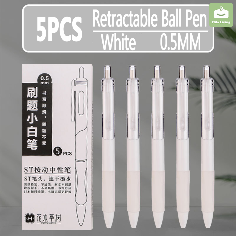 [5PCS]Gel Pen Press Gel Pen 0.5mm Black Ink Signature Pen Writing