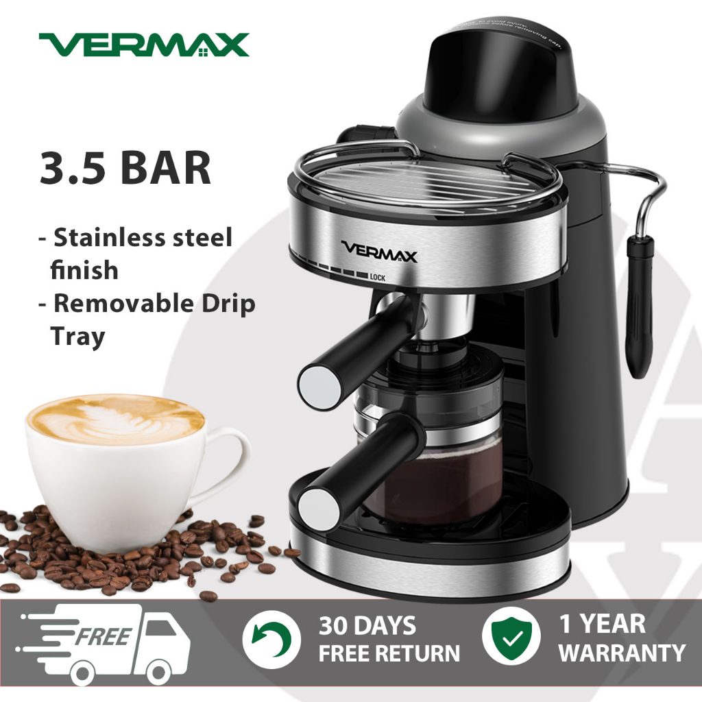 Vermax Espresso machine 3.5bar pressure espresso coffee maker milk