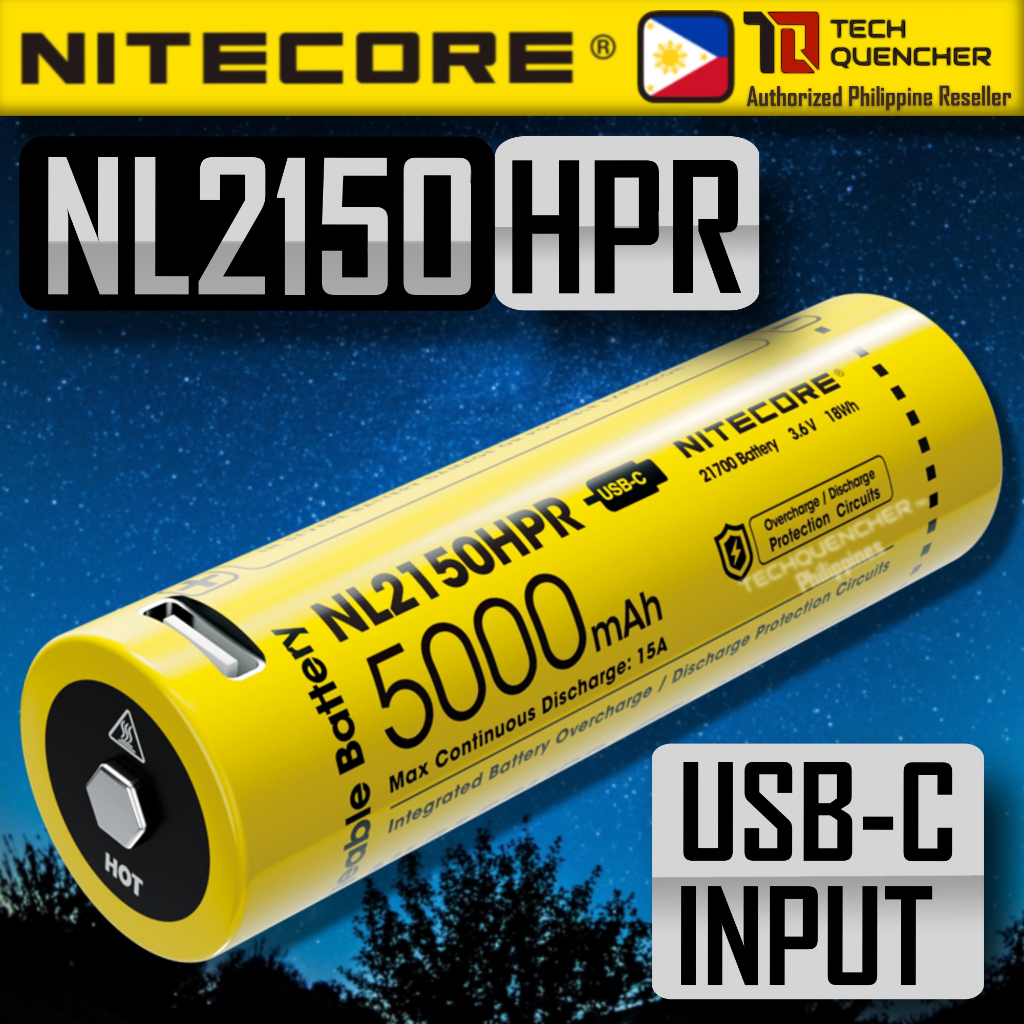 Nitecore NL2150HPR Battery 5000mAh 15A 21700 High Drain USBC