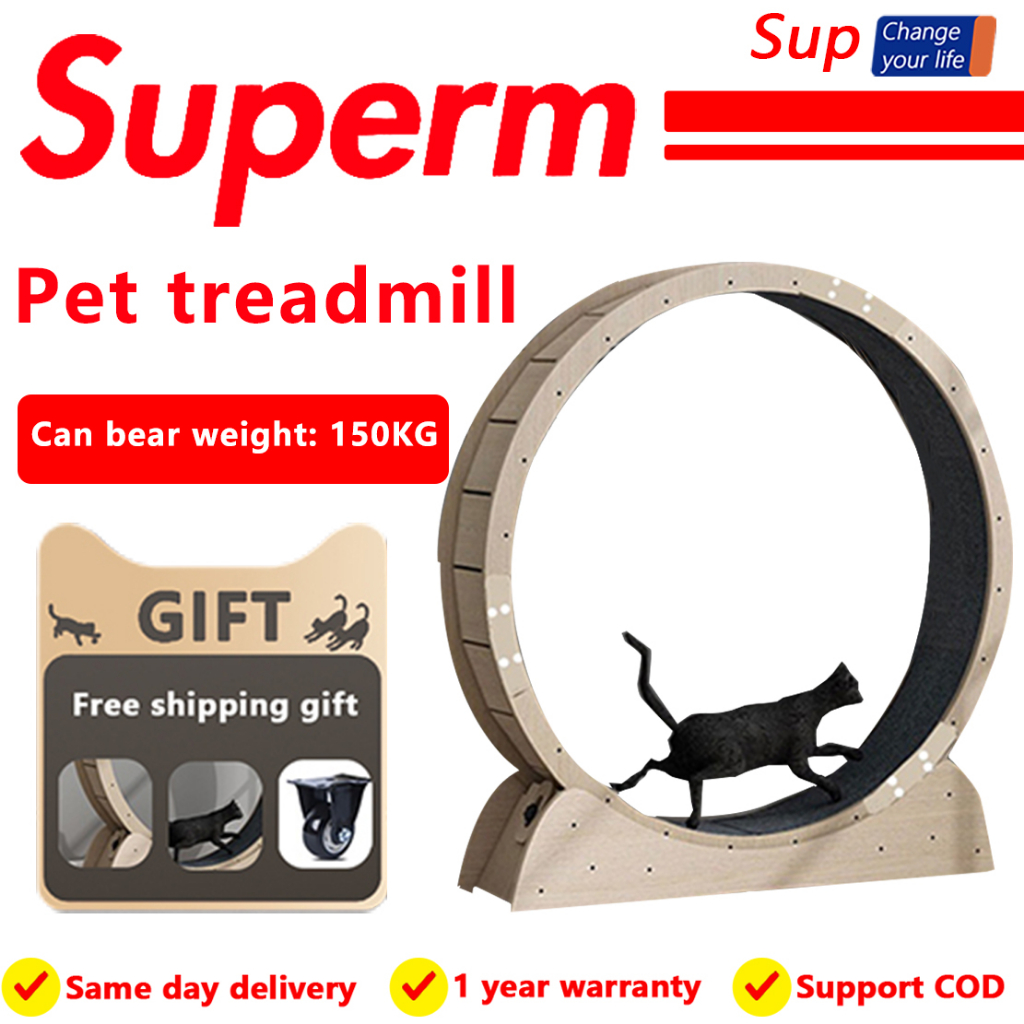 Pet treadmill cat weight loss exercise fitness cat toys solid wood
