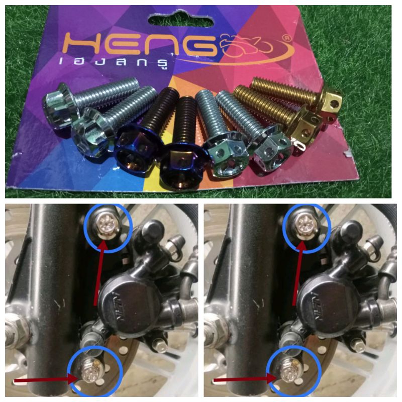 Caliper bolts Heng set For Click v3/v2/Beat fi/Pcx/Adv/Xrm | Shopee ...
