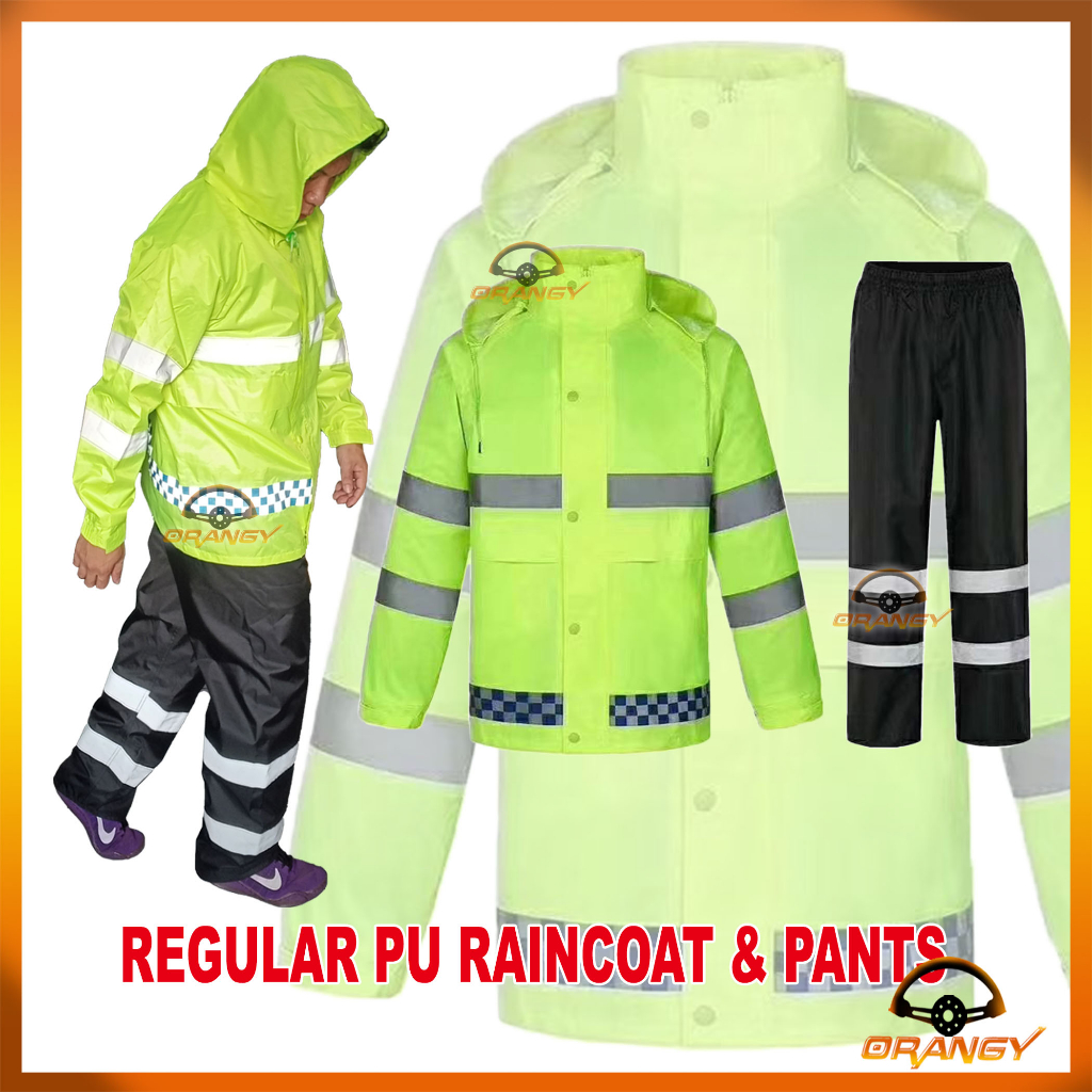 Regular PU Raincoat / Riding Gear Rain Coat & Pants / Rain Wear for