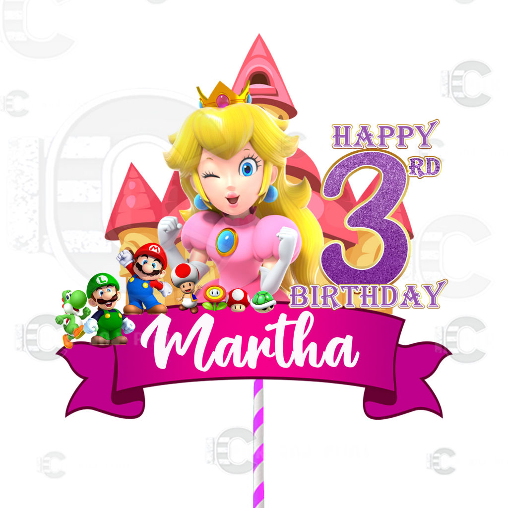 Personalized/Customized Princess Peach Super Mario Theme Cake Topper ...