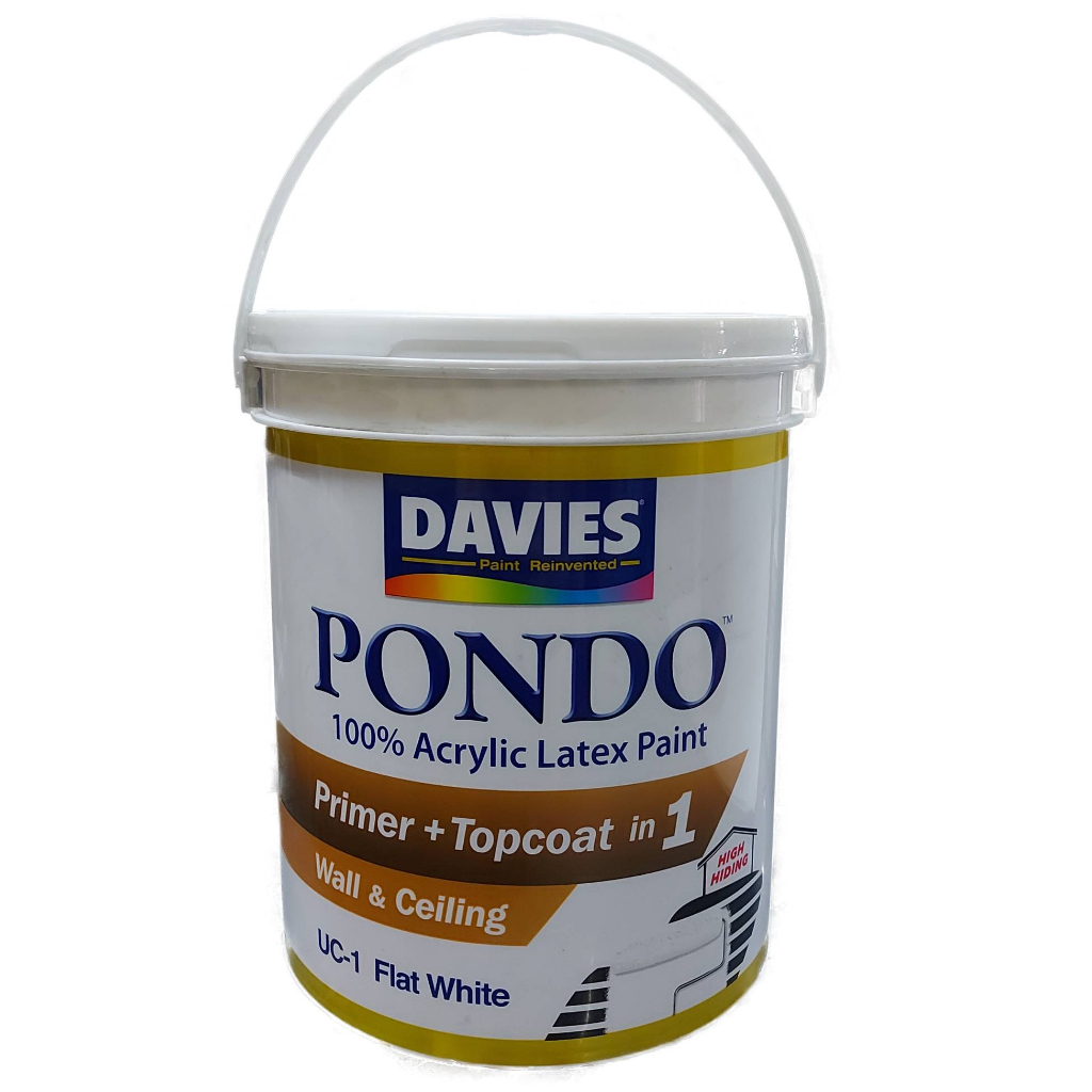 Davies Pondo Acrylic Latex Paint UC1 Flat White 4L Shopee Philippines