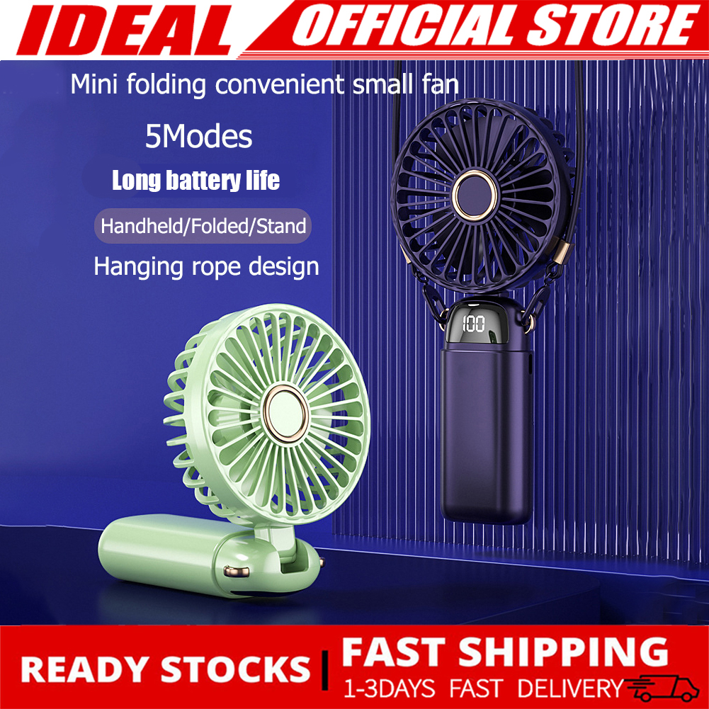 NEW Mini Portable Fan Usb Rechargeable Handheld Fan Smart Led Digital