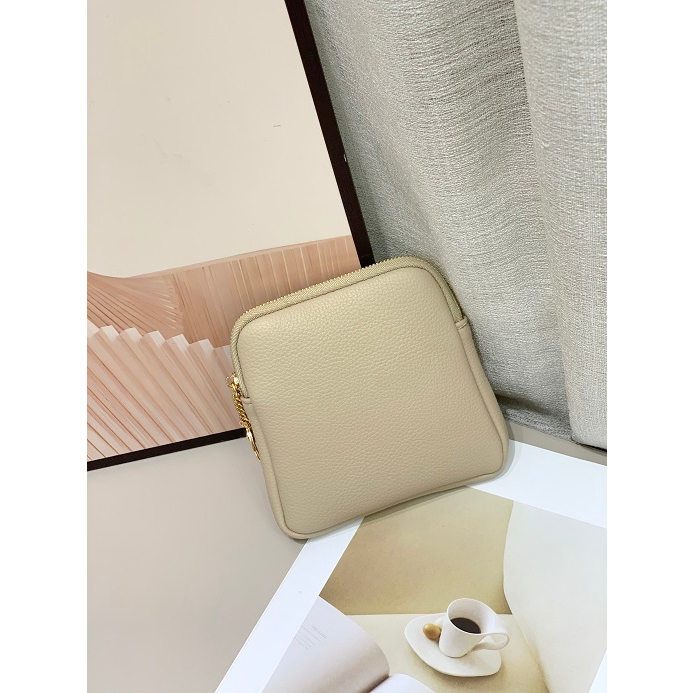 Women's Pouch Wallet Big Square Soft Leather with Key Heart Chain Coin