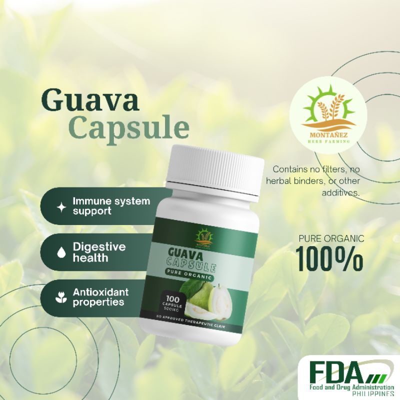 GUAVA CAPSULE 500/mg 100 Capsules | Shopee Philippines