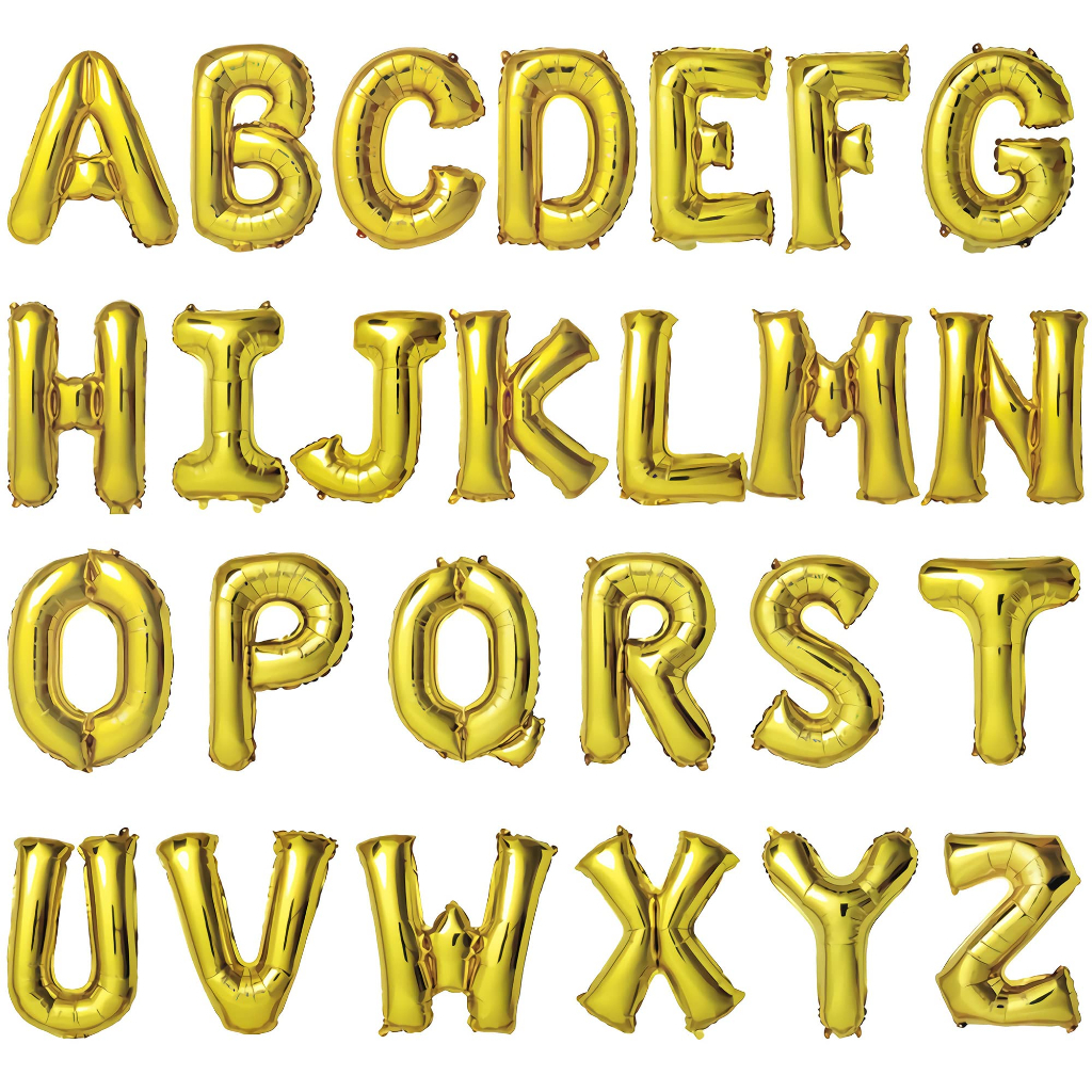 16 Inch AZ Gold Foil Letter Balloon Number Birthday Party Needs